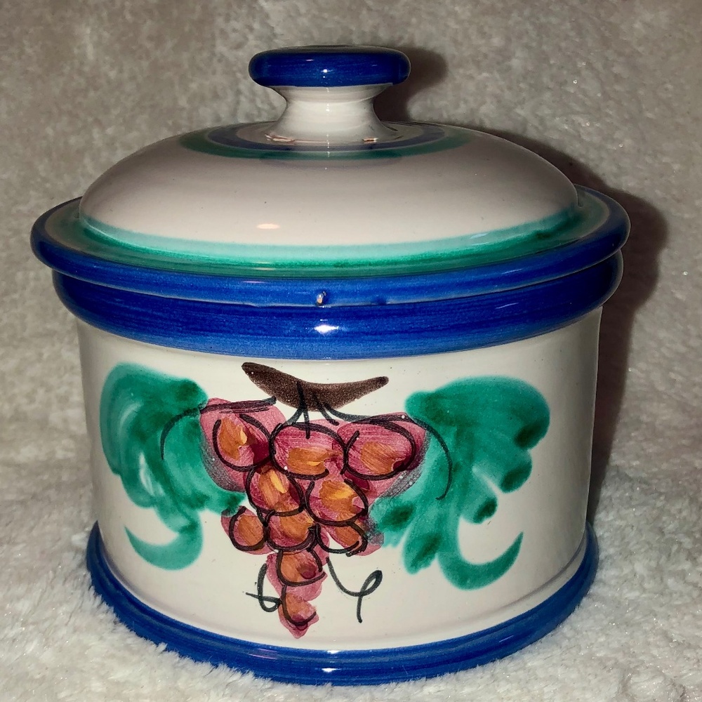 Vintage Vietri Buon Giorno Crock Jar with Lid